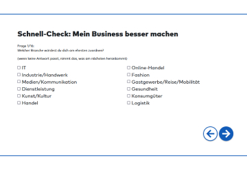 Screenshot Geschäftsmodell Schnell-Check